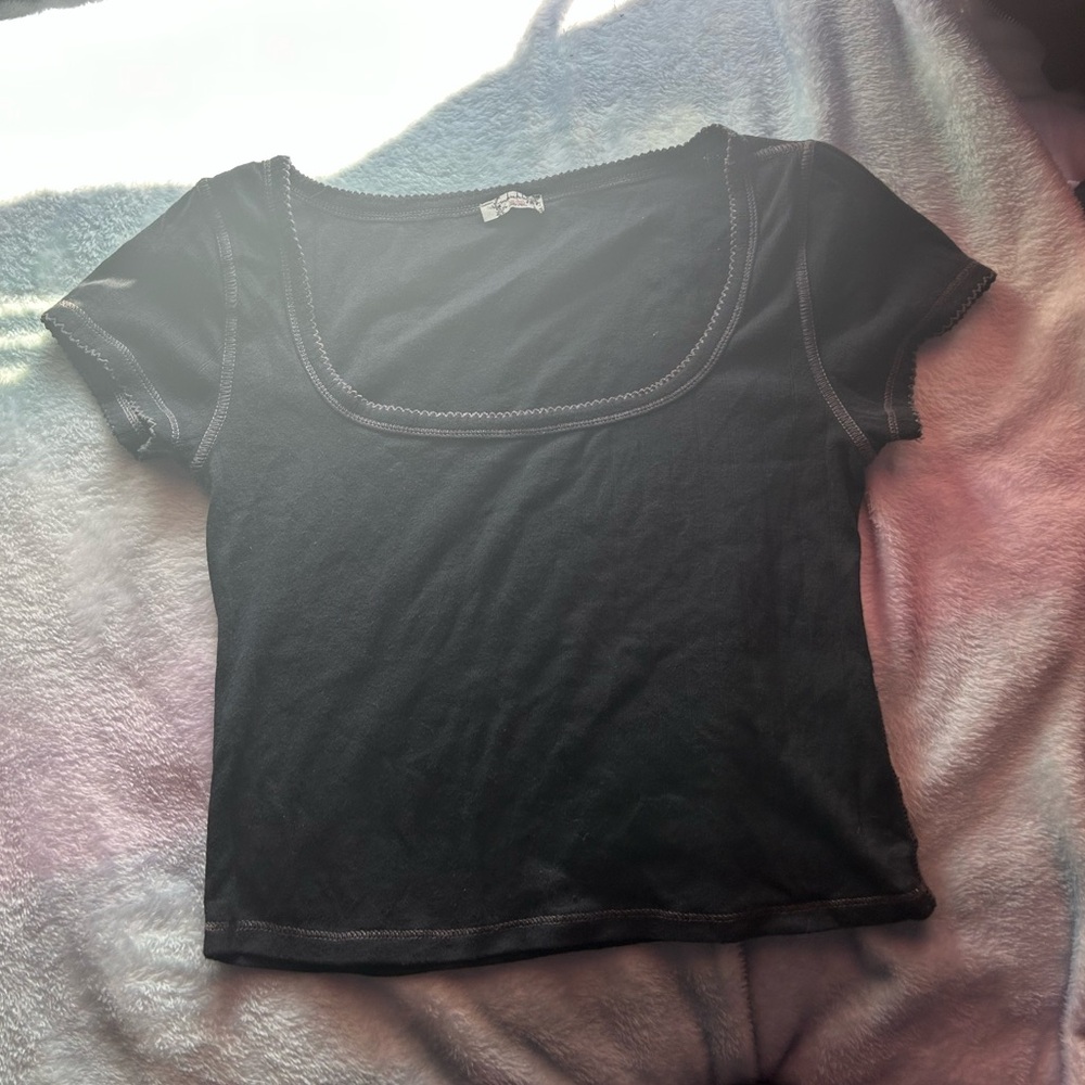free people intimately grey pointelle baby tee